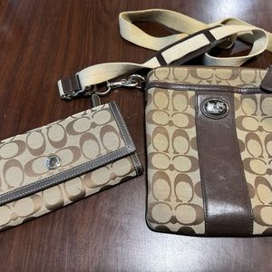 Matching Coach Wallet and Crossbody Purse Bundle